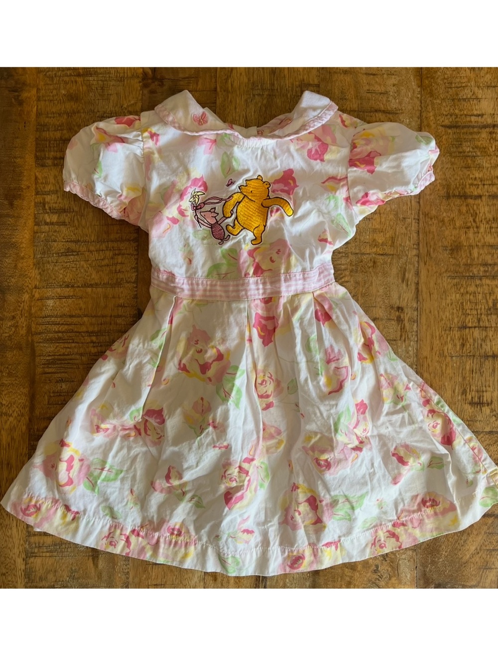 Vintage Disney store Winnie the Pooh pink floral dress size 3T